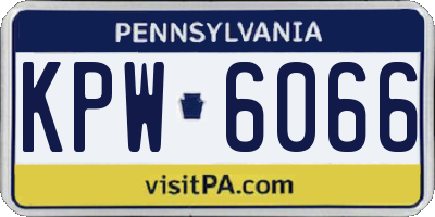 PA license plate KPW6066