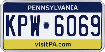 PA license plate KPW6069