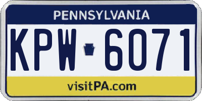PA license plate KPW6071