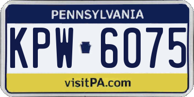 PA license plate KPW6075