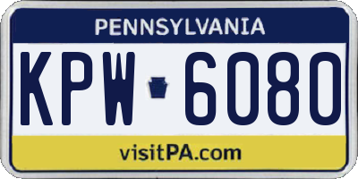 PA license plate KPW6080