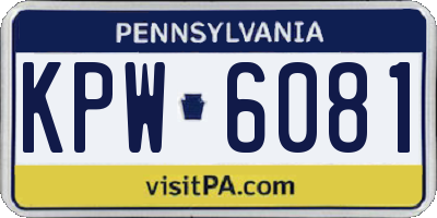 PA license plate KPW6081