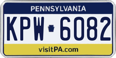PA license plate KPW6082