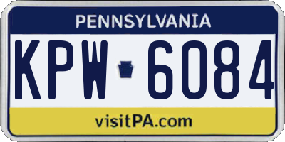 PA license plate KPW6084