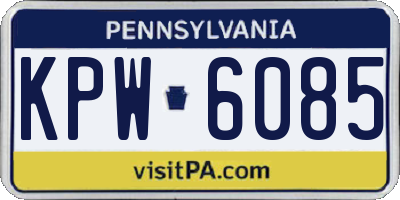 PA license plate KPW6085