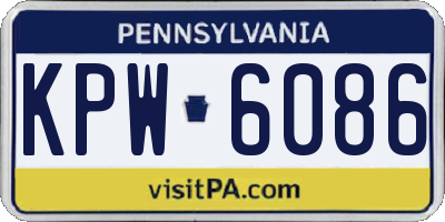 PA license plate KPW6086