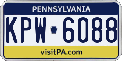 PA license plate KPW6088
