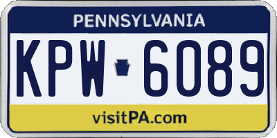PA license plate KPW6089