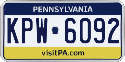 PA license plate KPW6092