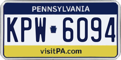 PA license plate KPW6094