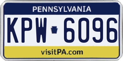 PA license plate KPW6096