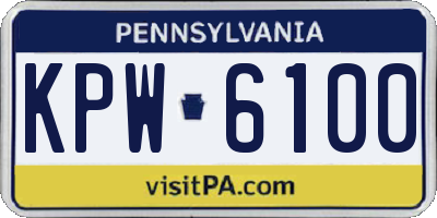 PA license plate KPW6100