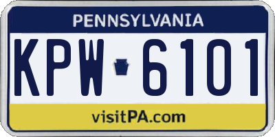 PA license plate KPW6101