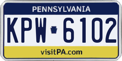 PA license plate KPW6102