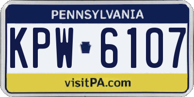 PA license plate KPW6107