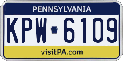 PA license plate KPW6109