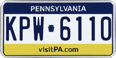 PA license plate KPW6110
