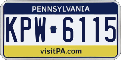 PA license plate KPW6115