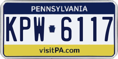 PA license plate KPW6117