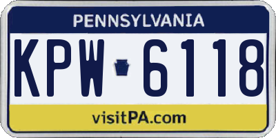 PA license plate KPW6118