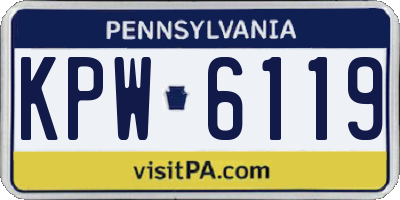 PA license plate KPW6119