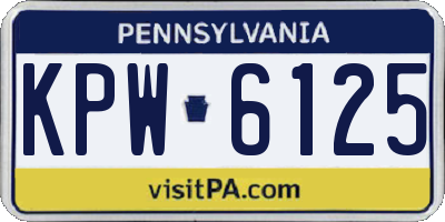 PA license plate KPW6125