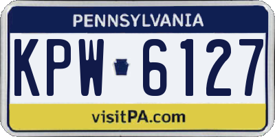 PA license plate KPW6127