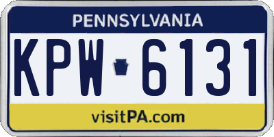 PA license plate KPW6131