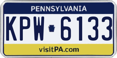 PA license plate KPW6133