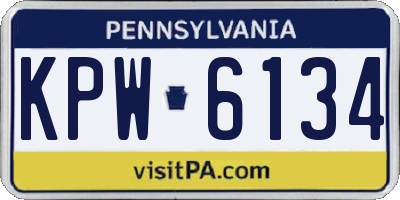 PA license plate KPW6134