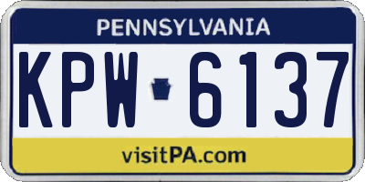 PA license plate KPW6137