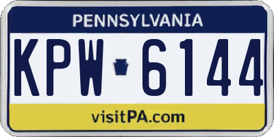 PA license plate KPW6144