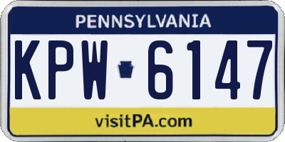 PA license plate KPW6147