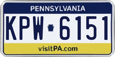PA license plate KPW6151