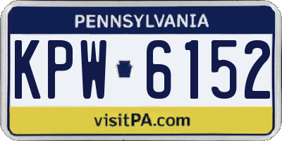 PA license plate KPW6152