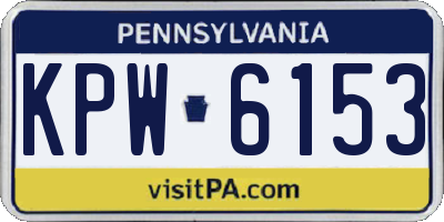 PA license plate KPW6153