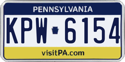 PA license plate KPW6154