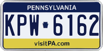 PA license plate KPW6162
