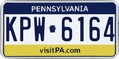PA license plate KPW6164