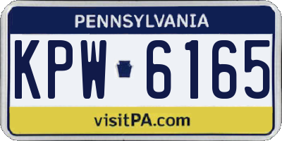 PA license plate KPW6165