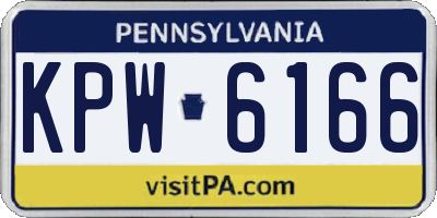 PA license plate KPW6166