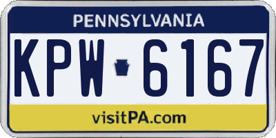 PA license plate KPW6167