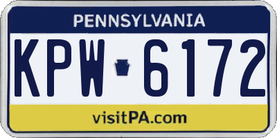 PA license plate KPW6172
