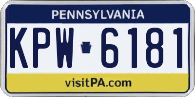 PA license plate KPW6181
