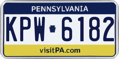 PA license plate KPW6182