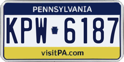 PA license plate KPW6187