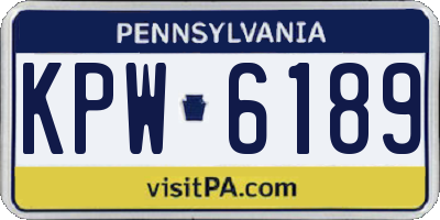 PA license plate KPW6189