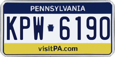 PA license plate KPW6190