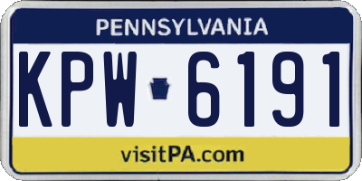 PA license plate KPW6191