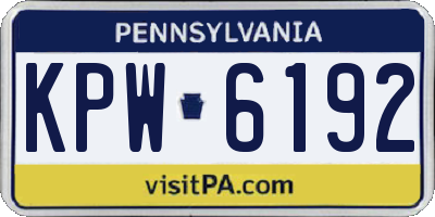 PA license plate KPW6192